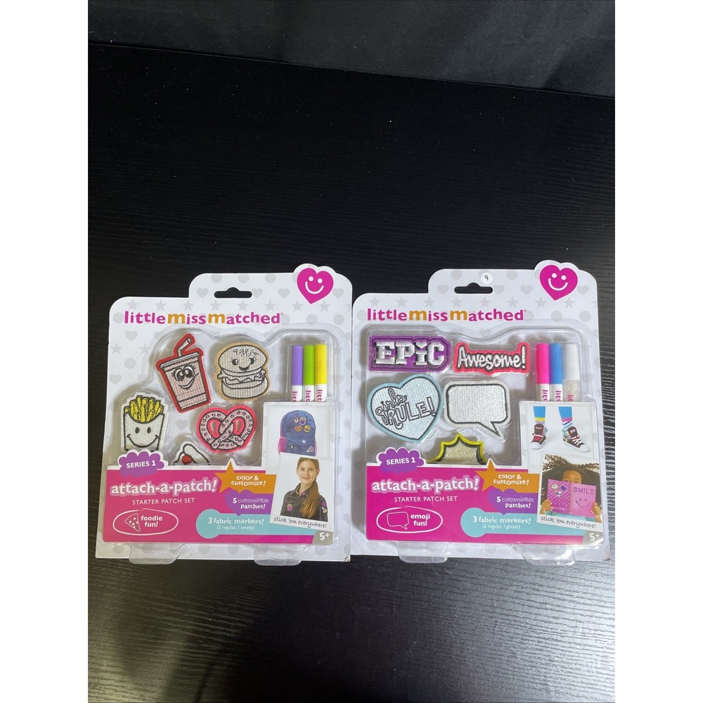 LittleMissMatched Attach-A-Patch Series 1 Foodie Emoji Starter Set Lot Of 2